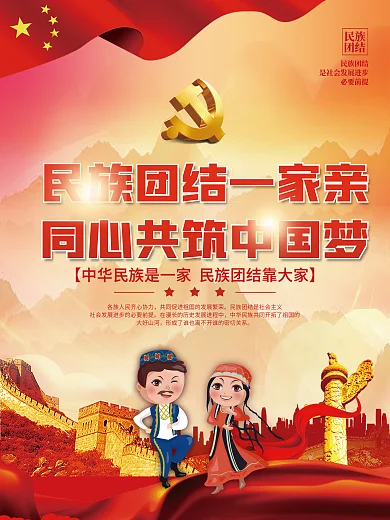 民族团结党建宣传海报