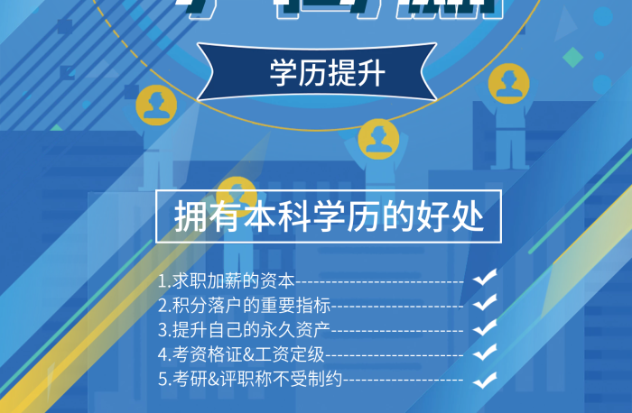 升文憑升文憑拿高薪學歷提升海報
