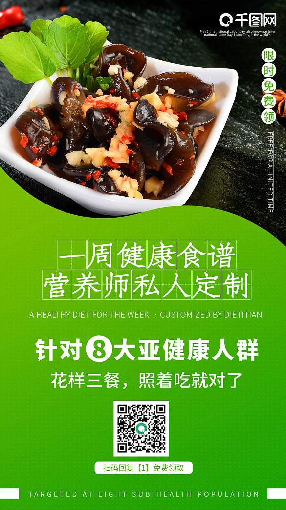 新媒體營(yíng)養(yǎng)師餐飲食譜定制海報(bào)展架