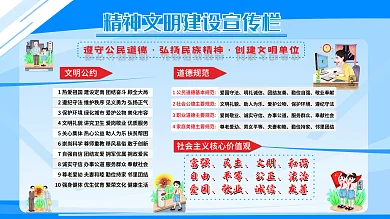 精神文明建设宣传栏公益宣传栏展板