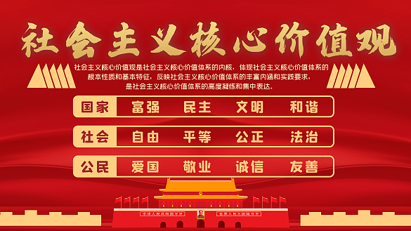 社會主義核心價值觀展板畫面