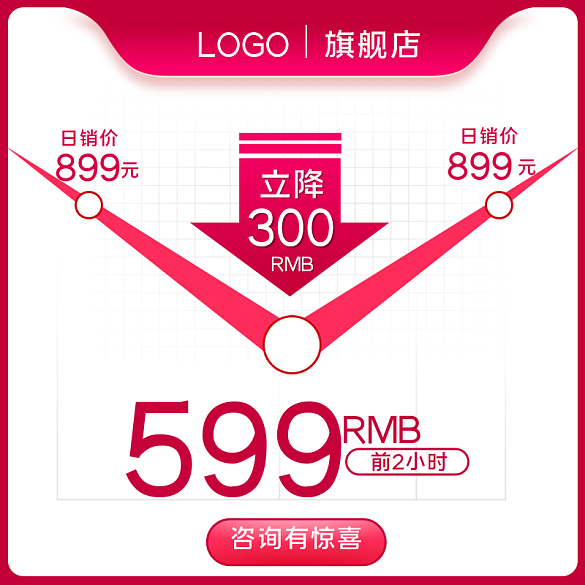 電商淘寶家電雙十二價(jià)格降價(jià)曲線家電主圖