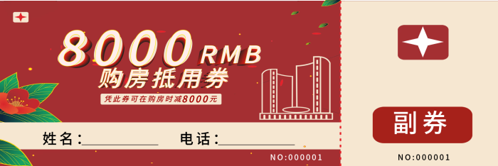 姓名副券購房抵用券優(yōu)惠券

