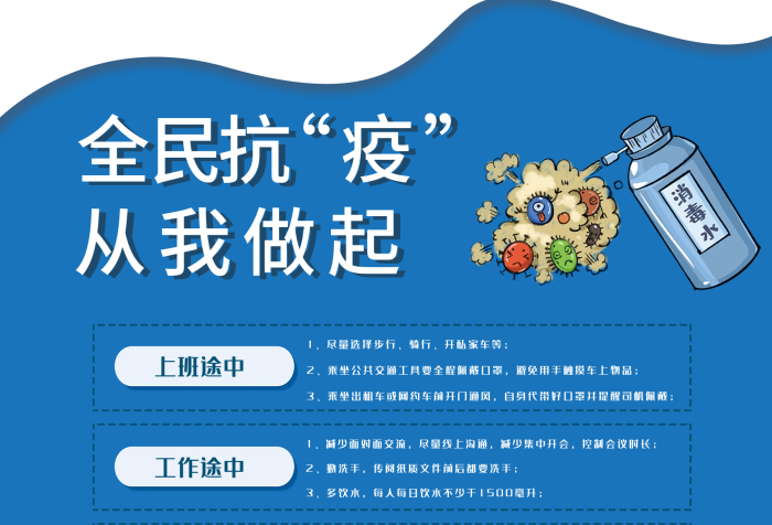 全民抗上班途中全民抗疫從我做起
