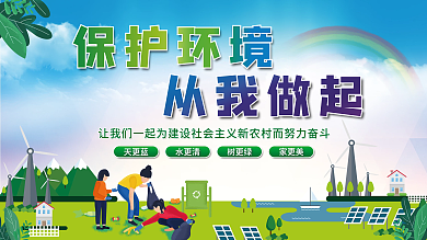 保護環(huán)境從我做起創(chuàng)文明城市公益宣傳欄展板