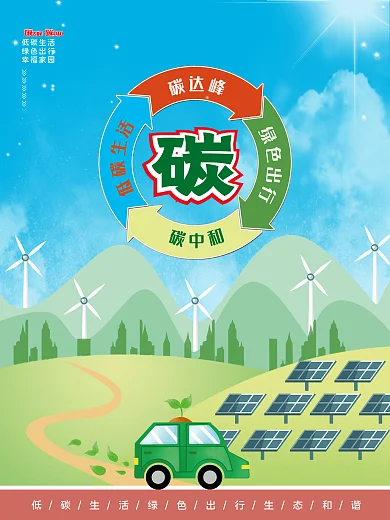 做好碳达峰碳中和工作新发展理念宣传海报