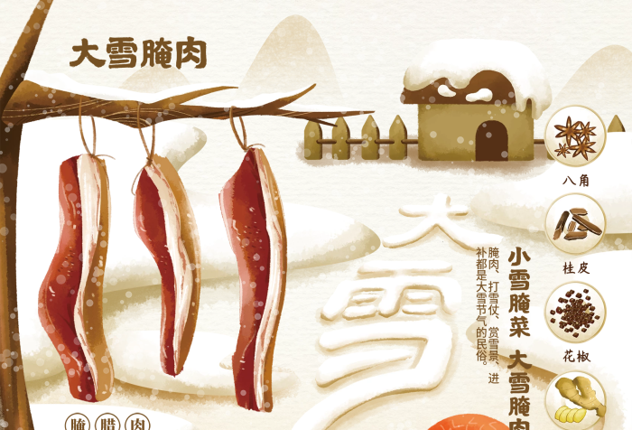 八角桂皮24節(jié)氣中國風(fēng)手繪插畫海報
