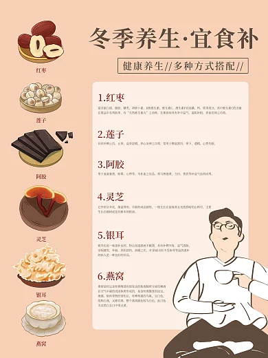 简约冬季养生食补海报