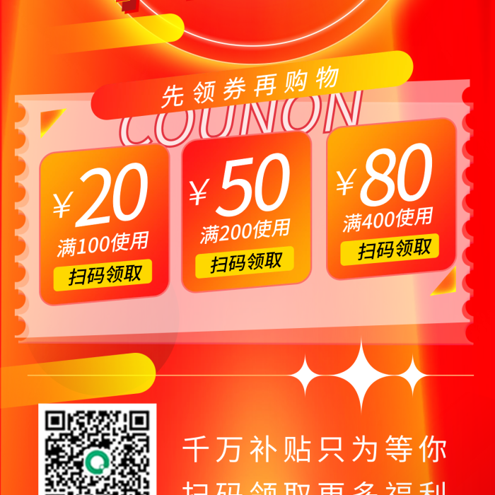 千萬(wàn)補(bǔ)貼年終大促年末促銷喜慶海報(bào)
