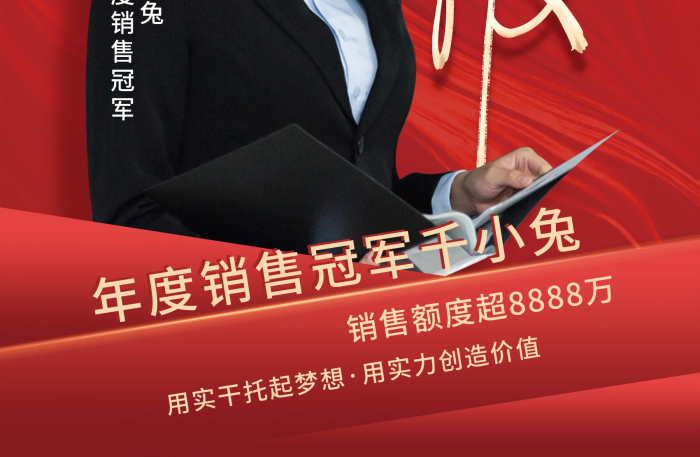 文化光荣榜红金企业年度人物喜报海报
