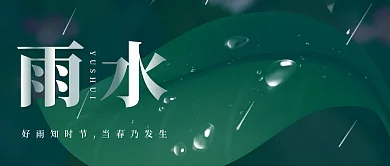 雨水微信公众号封面二十四节气海报