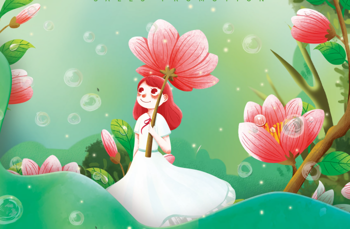 小清新春季促销活动海报