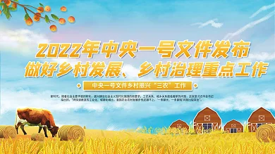 中央一号文件乡村振兴三农工作宣传展板