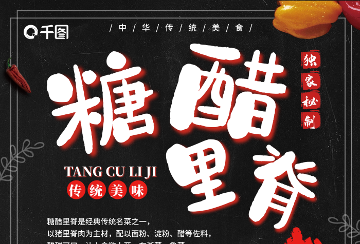 糖醋里脊傳統(tǒng)美食海報(bào)展板