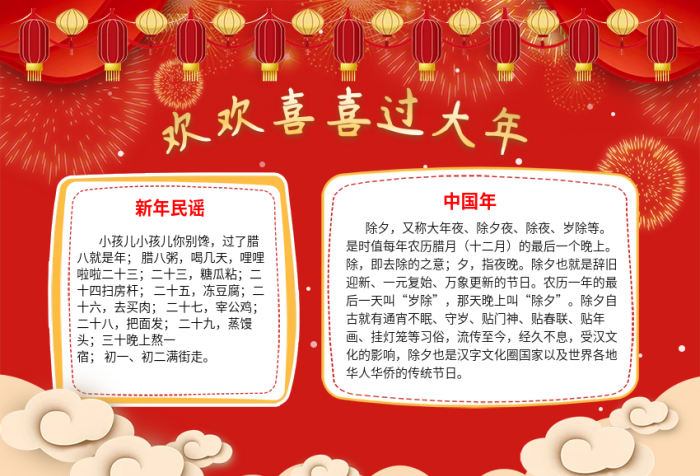 歡歡喜喜過大年新年小報