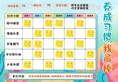 養(yǎng)成習慣我最棒自律表