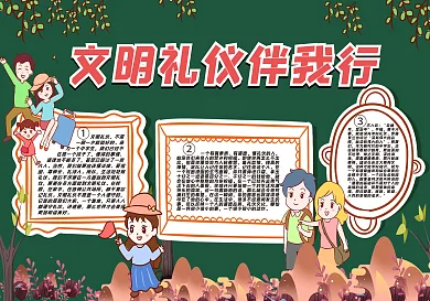 文明礼仪伴我行黑板报