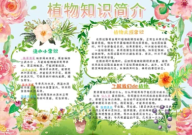 植物知识简介小报保护植物电子手抄报