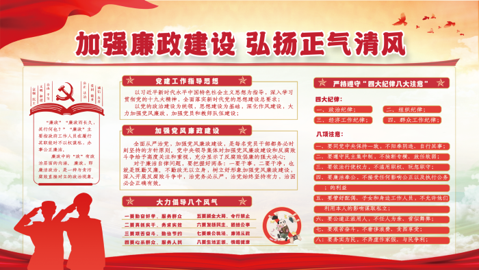 黨建廉政建設(shè)弘揚(yáng)正氣清風(fēng)從嚴(yán)治黨宣傳展板