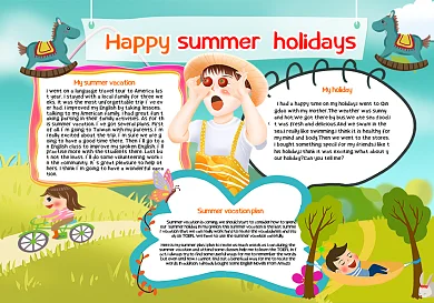 英语暑假手抄报70