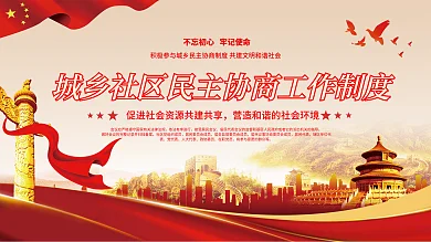 党建风城乡社区民主协商工作制度宣传展板