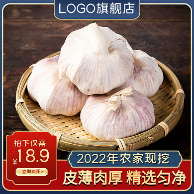 電商食品生鮮蔬菜調(diào)味蒜頭大蒜主圖直通車