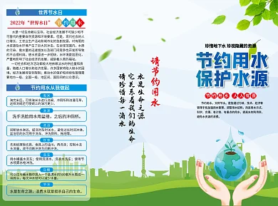 绿色环保节约用水三折折页