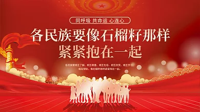 民族团结精神石榴籽精神党建展板