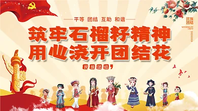民族团结石榴籽精神党建展板
