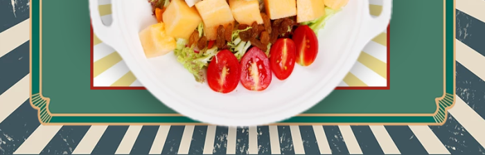 红绿复古美食家乡小炒外卖套装店招