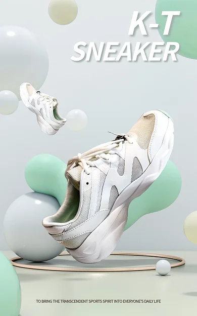 电商运动鞋KT小清新立体banner