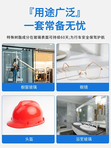 家居汽车用品橱窗玻璃头盔步骤图细节展示主图