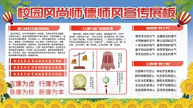 校园风尚以廉为宝体验心得宣传展板