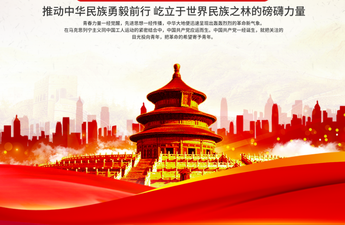慶祝共青團(tuán)發(fā)奮圖強(qiáng)有志青年大會(huì)講話系列海報(bào)