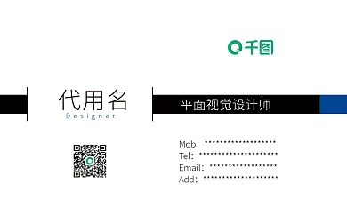 高端简约平面视觉师代用名名片