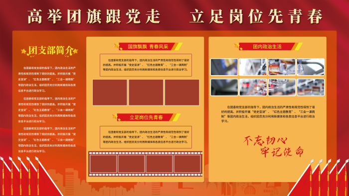 團支部風(fēng)采團支部簡介好的提高展示展板