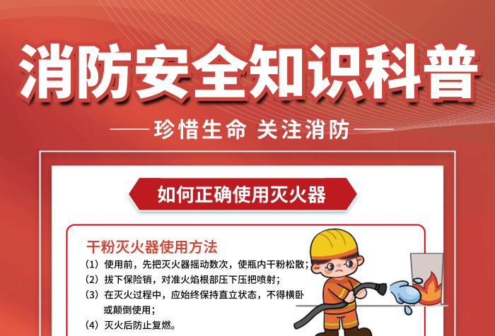 簡約消防安全使用前拔下保險(xiǎn)銷內(nèi)容宣傳海報(bào)