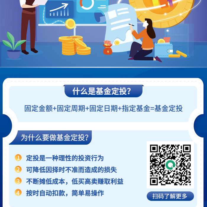 藍(lán)色扁平輕松理財(cái)做人生贏家理財(cái)基金定投科普知識(shí)海報(bào)
