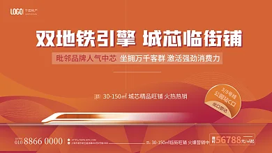 地产地铁临街旺铺销售主画面展板