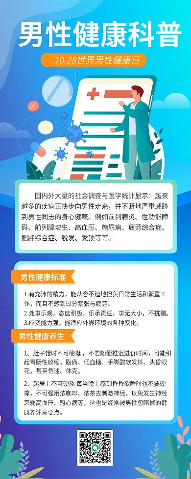 扁平风世界越来性功能障日科普海报