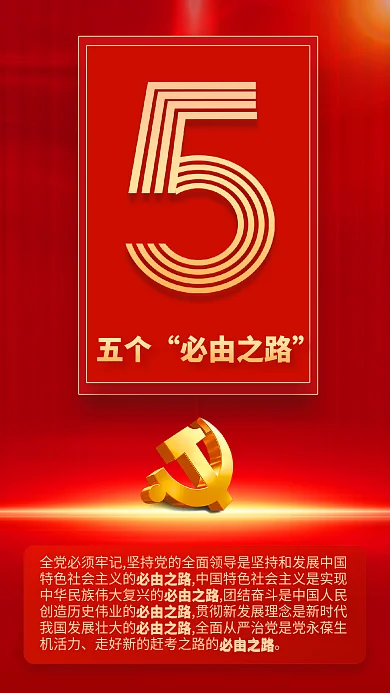 9个数字五个必由之路速览党的二十大报告海报