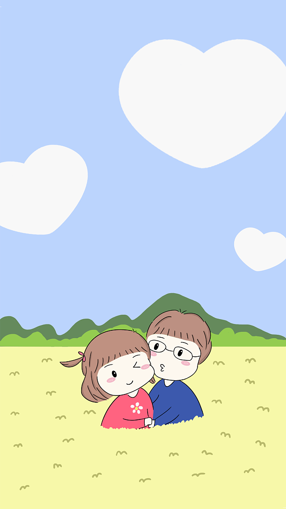 可愛(ài)卡通小情侶壁紙