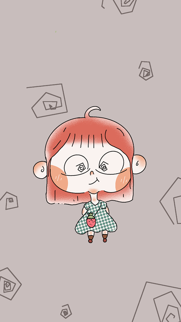 手繪小女孩壁紙可愛(ài)