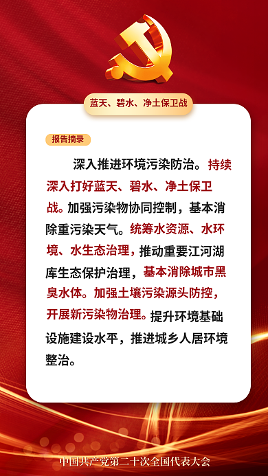 二十大藍(lán)天碧水民生的重要表述海報(bào)