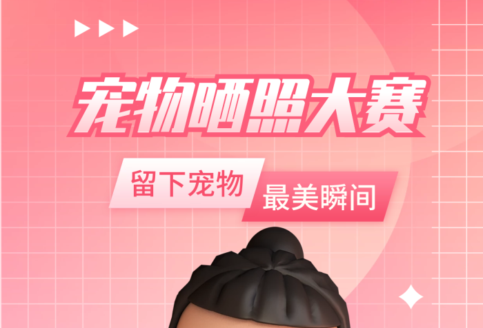 寵物曬最美瞬間留下寵物比賽海報(bào)3d立體海報(bào)創(chuàng)意簡(jiǎn)約
