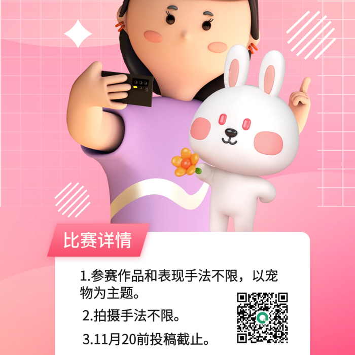 寵物曬最美瞬間留下寵物比賽海報(bào)3d立體海報(bào)創(chuàng)意簡(jiǎn)約