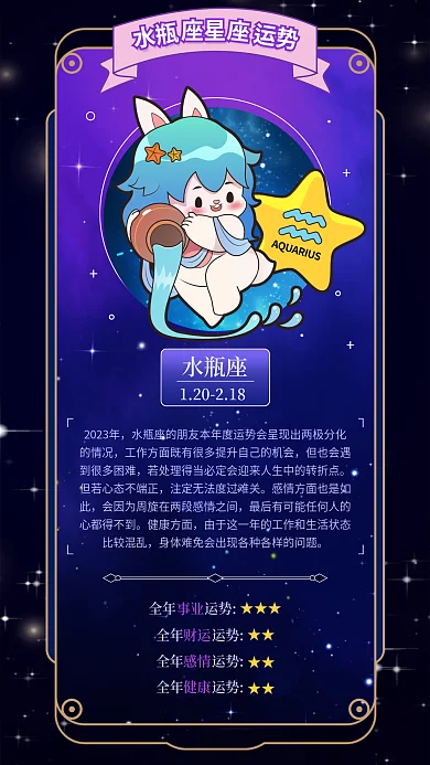 十二星座运势2023年运势海报
