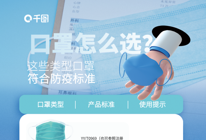 口罩選擇口罩類型產(chǎn)品標(biāo)準(zhǔn)科普教育宣傳海報(bào)