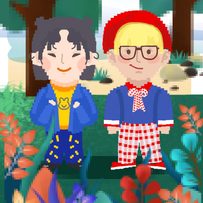 像素风早安你好问候鼓励激励日签海报