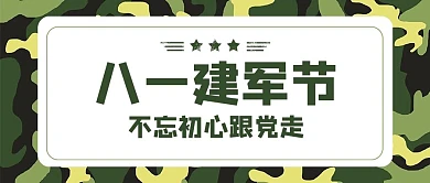 八一建军节迷彩绿色简约公众号首图